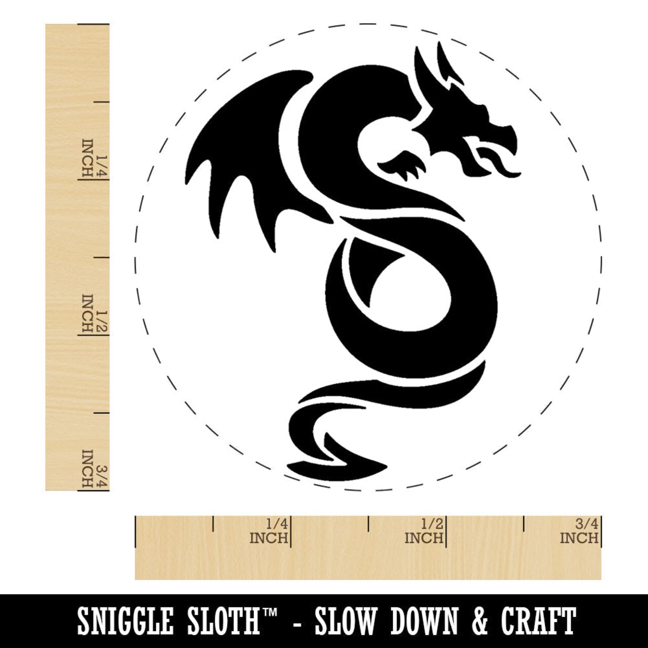 Winged Serpent Dragon Rubber Stamp for Stamping Crafting Planners